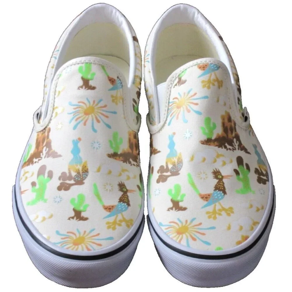Vans Men's Classic Slip On Get Outdoors Marshmallow White Canvas Shoes Sizes NIB